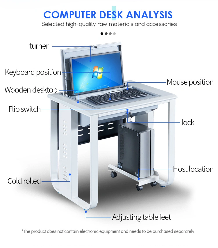 Fashion Computer Desk Suit for Multimedia Classroom Training Room Turn Over Table