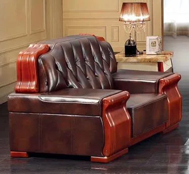 Newest Chinese Style Leisure Home Living Room Genuine Leather Sofa Office Furniture