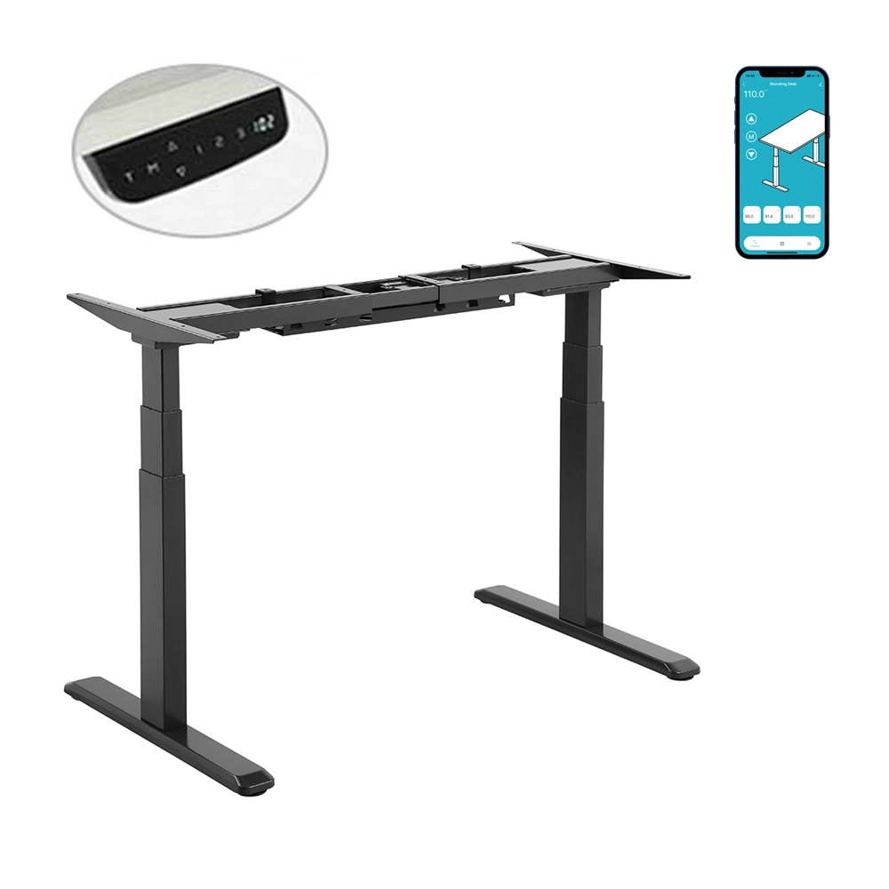 High Quality OEM ODM Modern Ergonomic Fashion Home Office Furniture 3 Stage Dual Motor Electric Stand up Computer Laptop Study Height Adjustable Standing Table