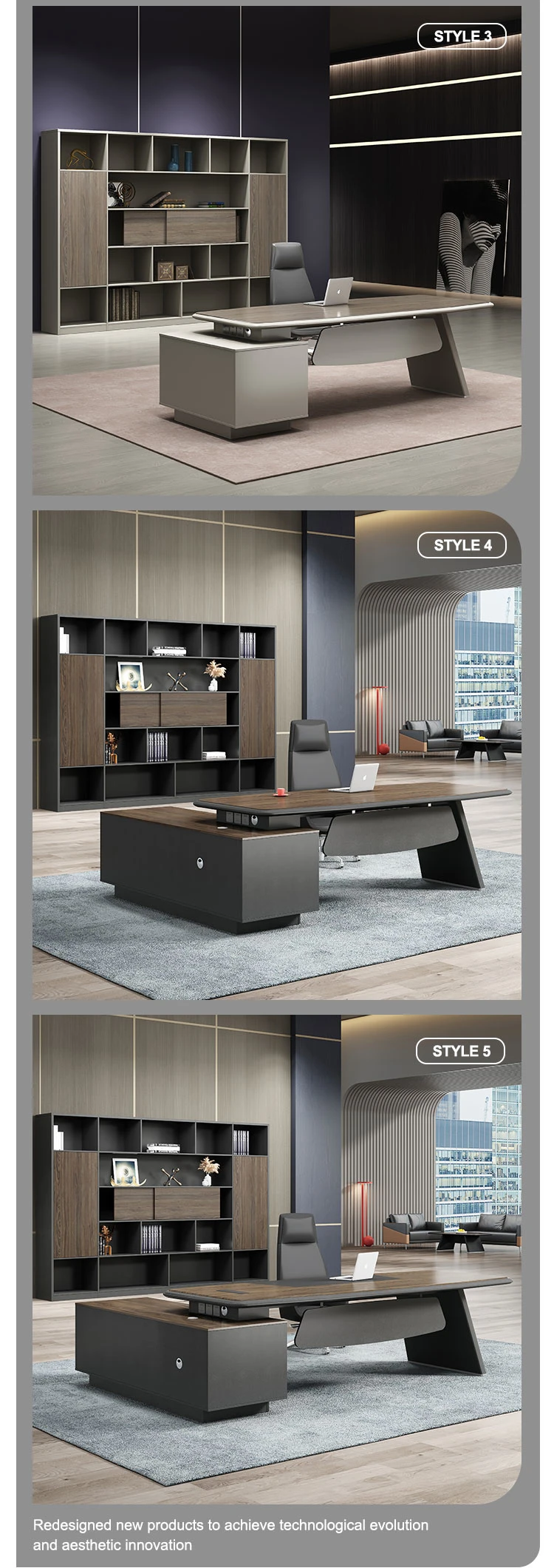 Be Greeted with New Modern Office Furniture Latest Office Desk Wooden CEO Set Executive Office Table