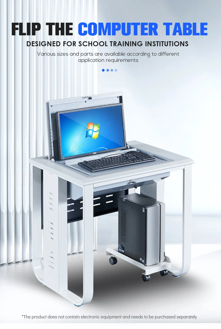 Fashion Computer Desk Suit for Multimedia Classroom Training Room Turn Over Table