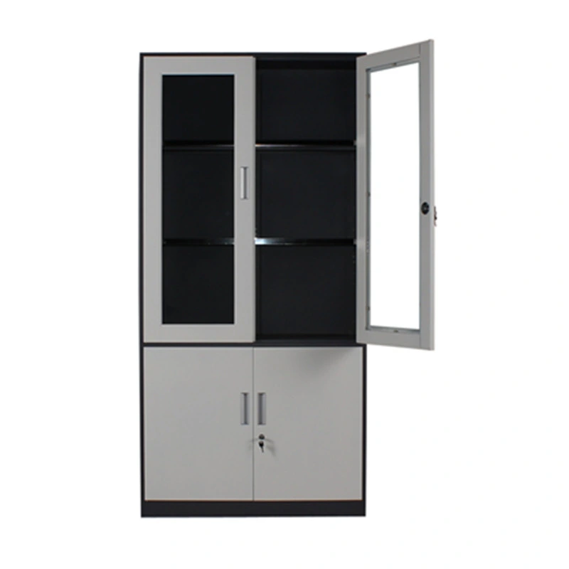 White Stainless Steel Filing Cabinet Key Lock Metal Medicine Storage Cupboard